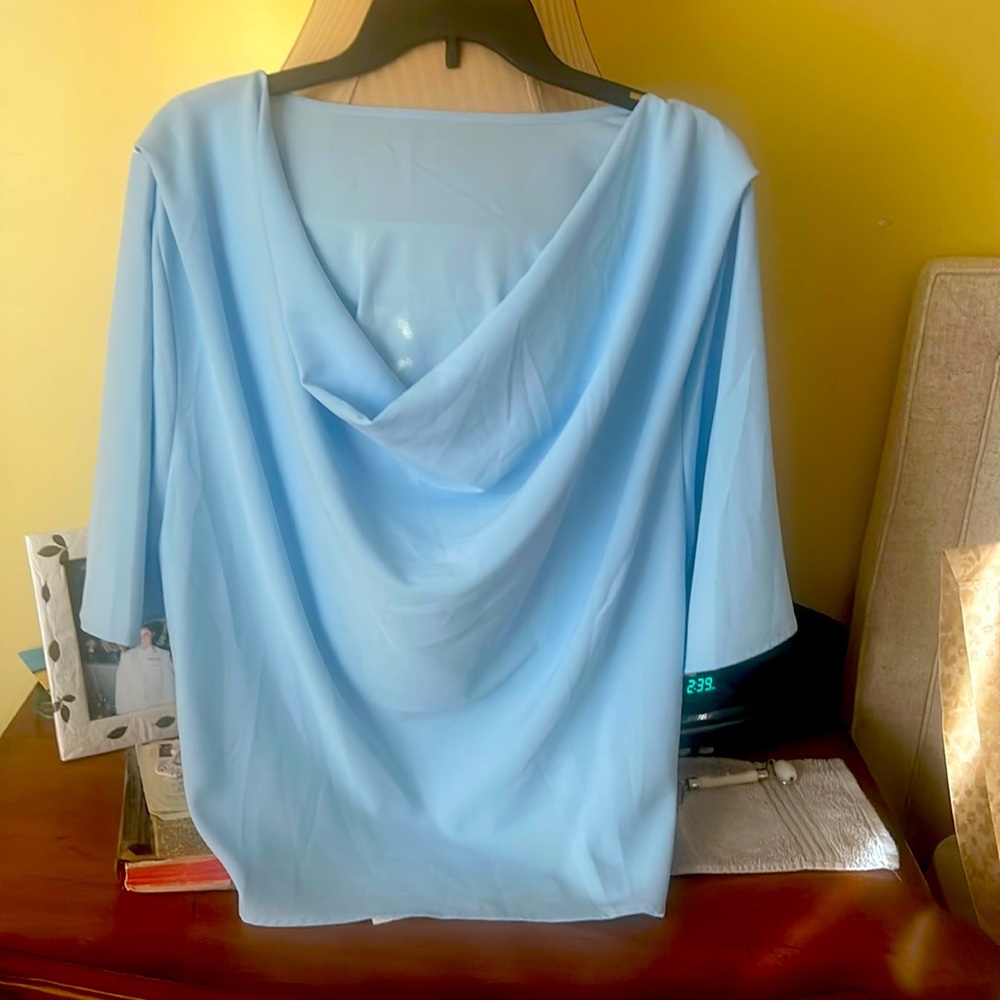 Blue blouse very different ways to wear it